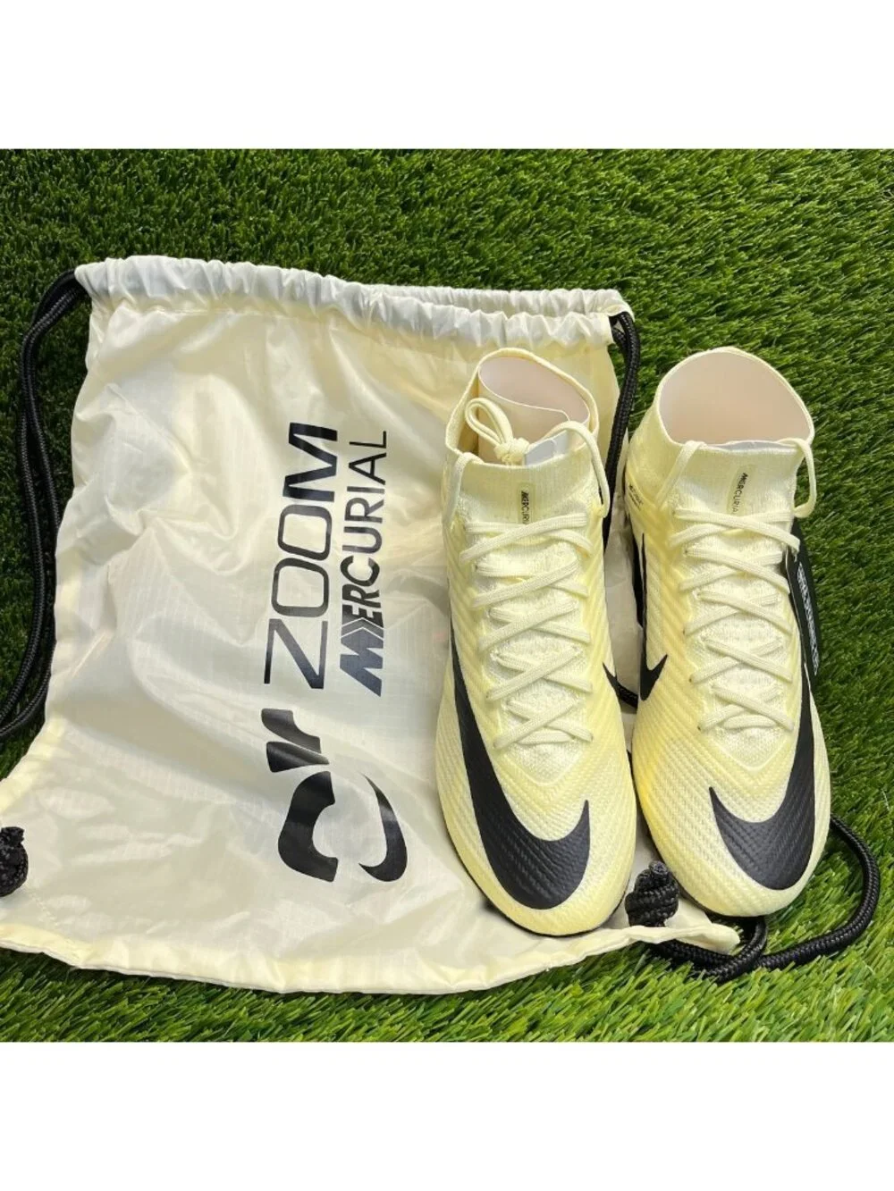 Nike Zoom Mercurial Superfly 9 Elite FG Mens Size 7.5 Yellow Black Soccer Cleats